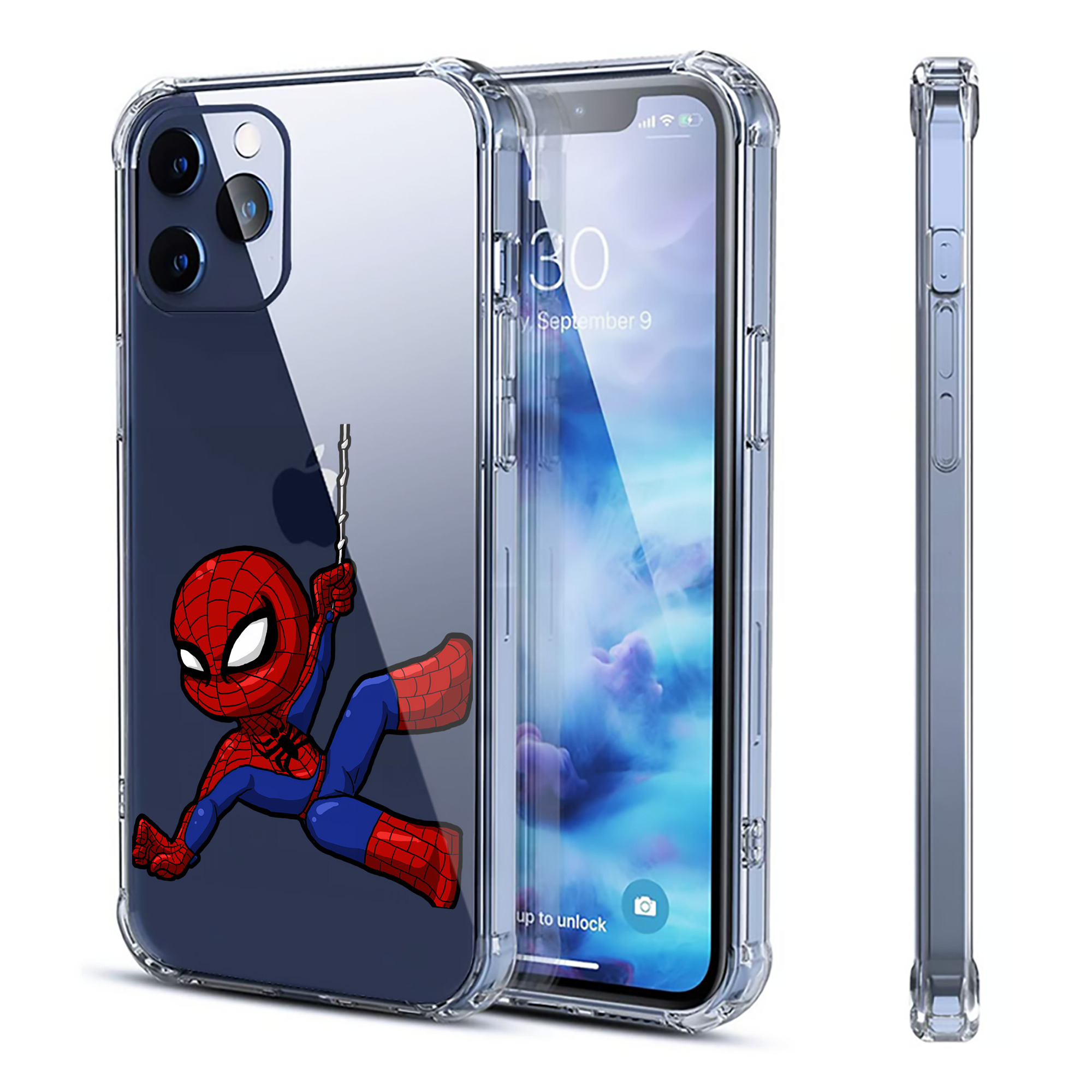 （画像用） Spider Man スパイダーマン 【iPhone 12シリーズ対応】透明スマホケース（クリアソフトケース）
